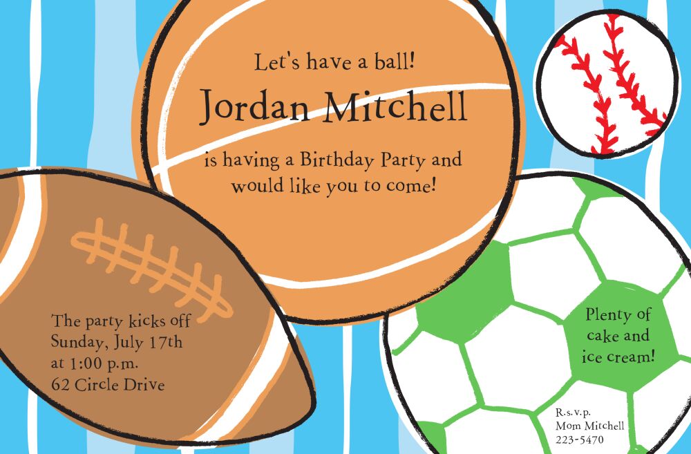 Sports Balls Invitation