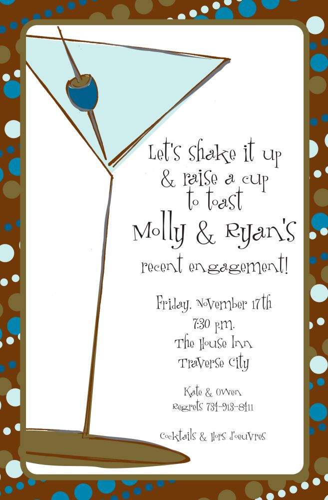 Martini Madness Aqua Invitation