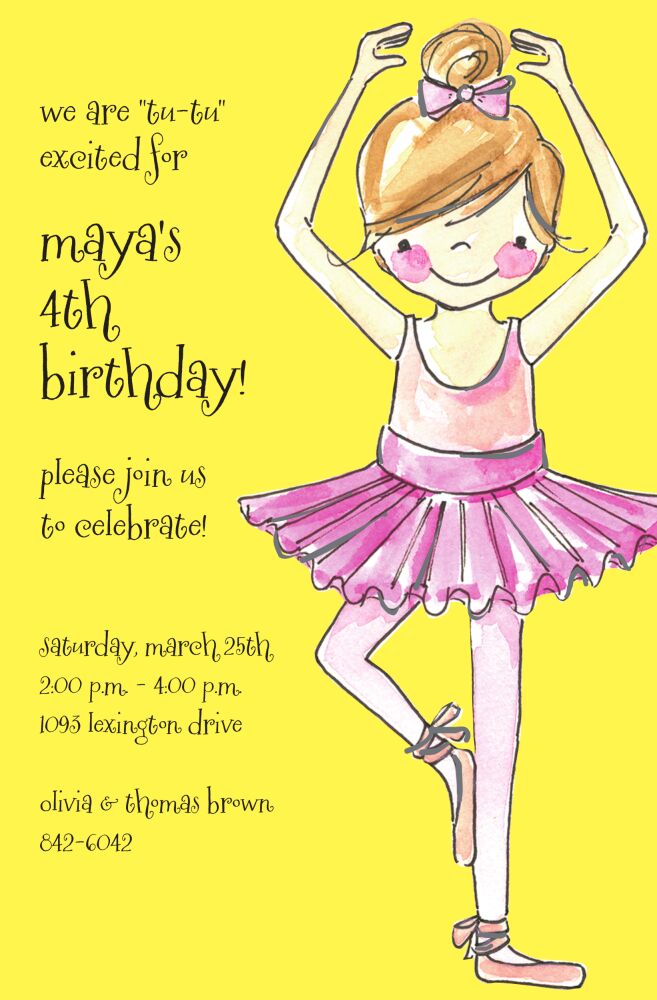 Ballerina Girl Invitation