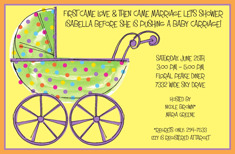 Speckled Stroller Invitation