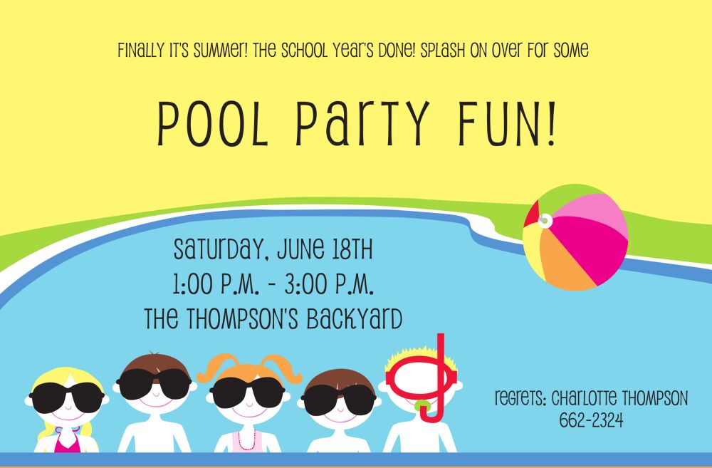 Pool Friends Invitation