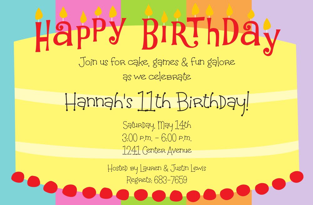 Round Cake Invitation