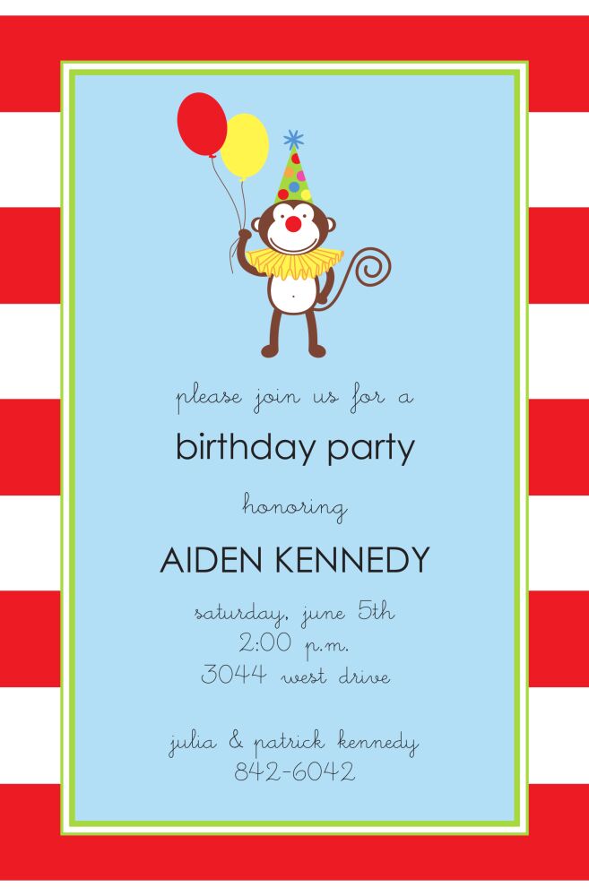 Silly Monkey Invitation