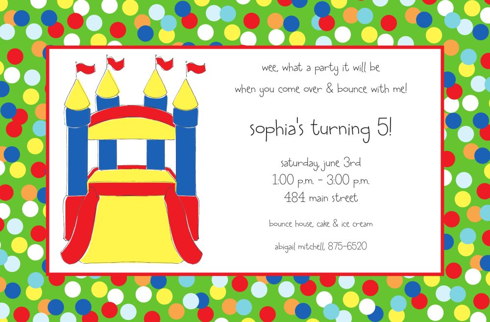 Bounce Castle Invitation