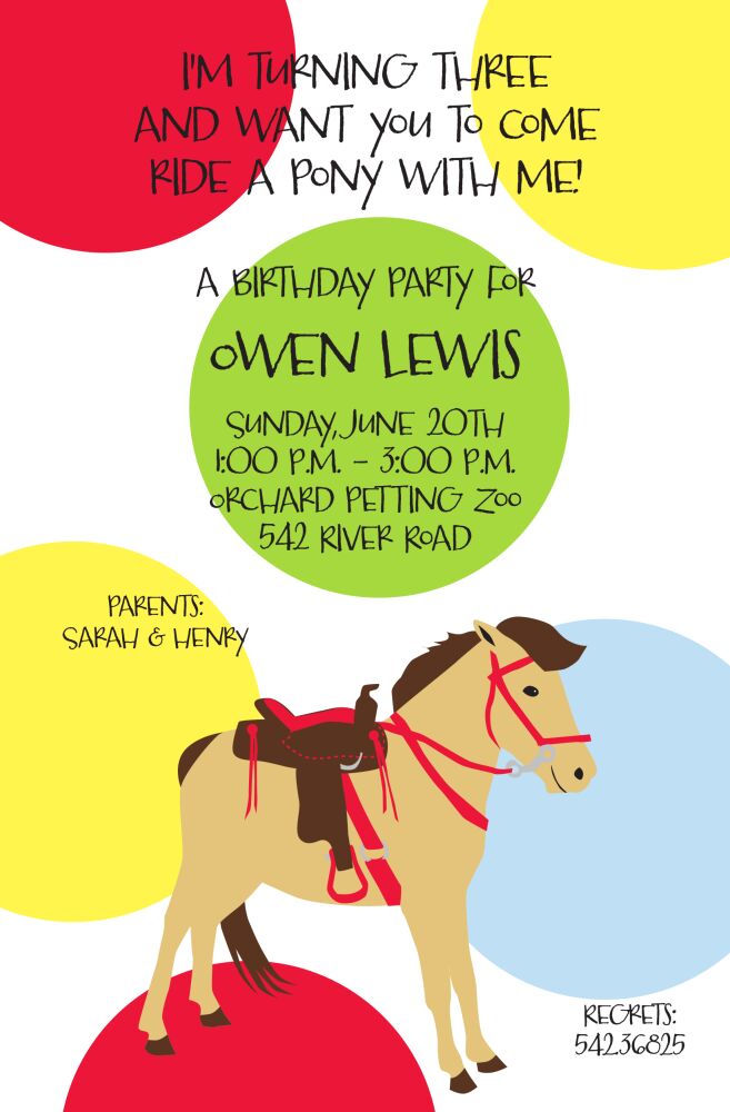 Pony Party Invitation