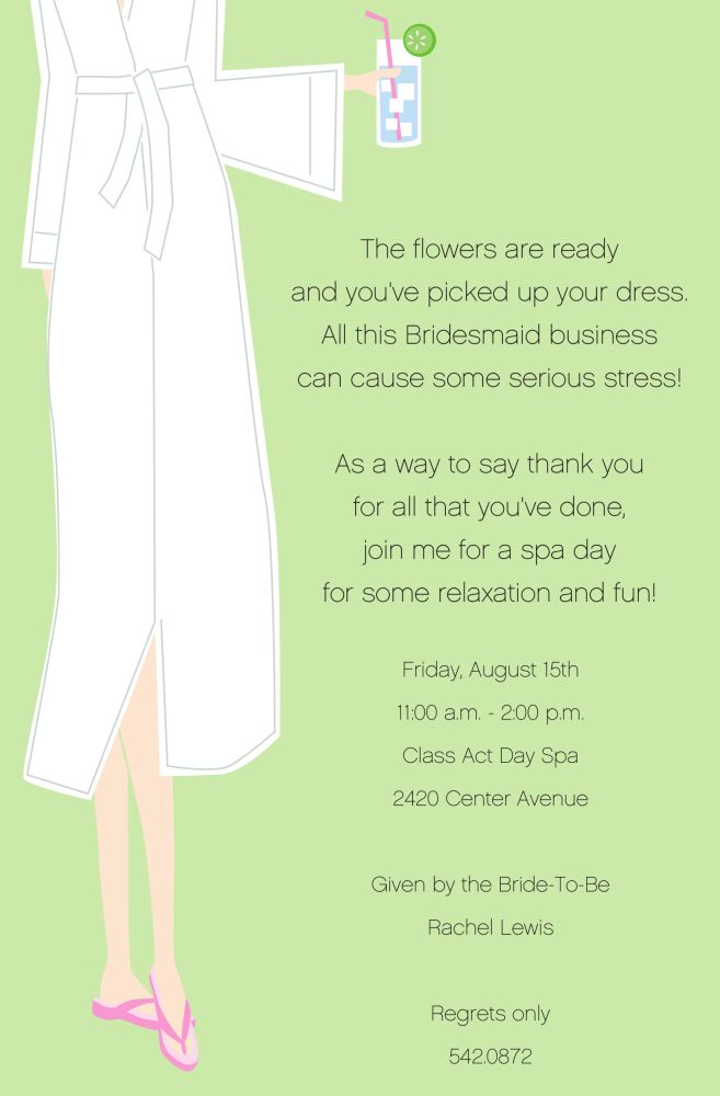 Spa Legs Invitation