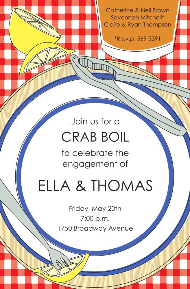 Clambake Place Setting Invitation