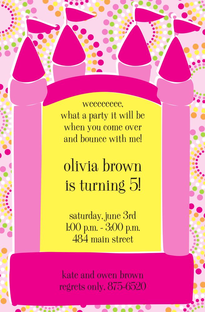 Bouncy Girl Invitation