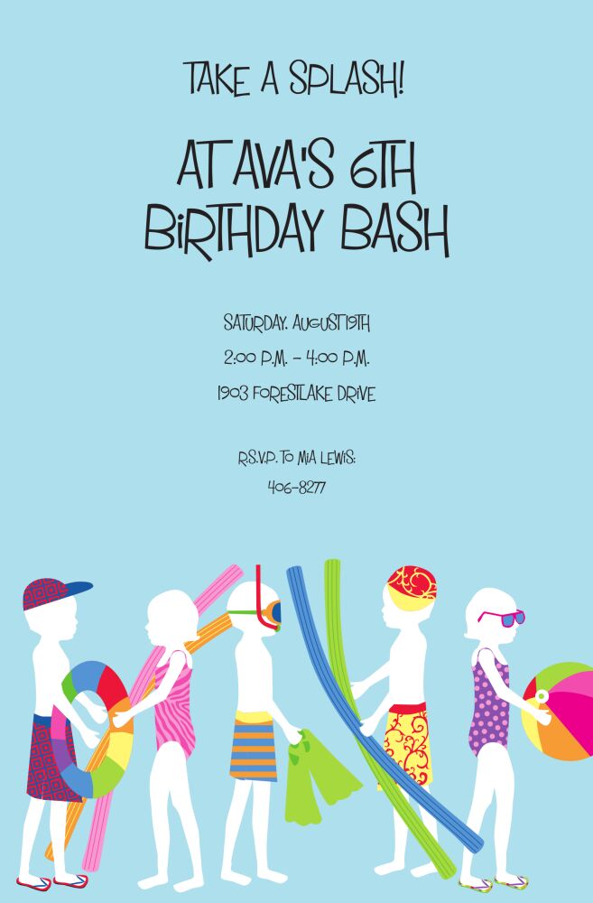 Sunny Swimmers Invitation