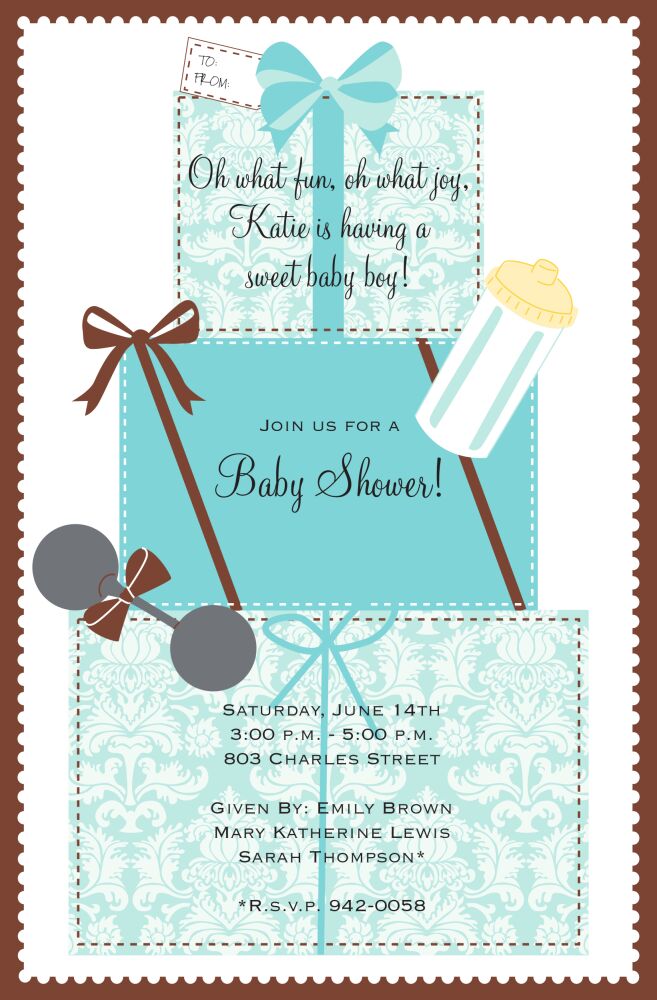 Gifts Blue Invitation