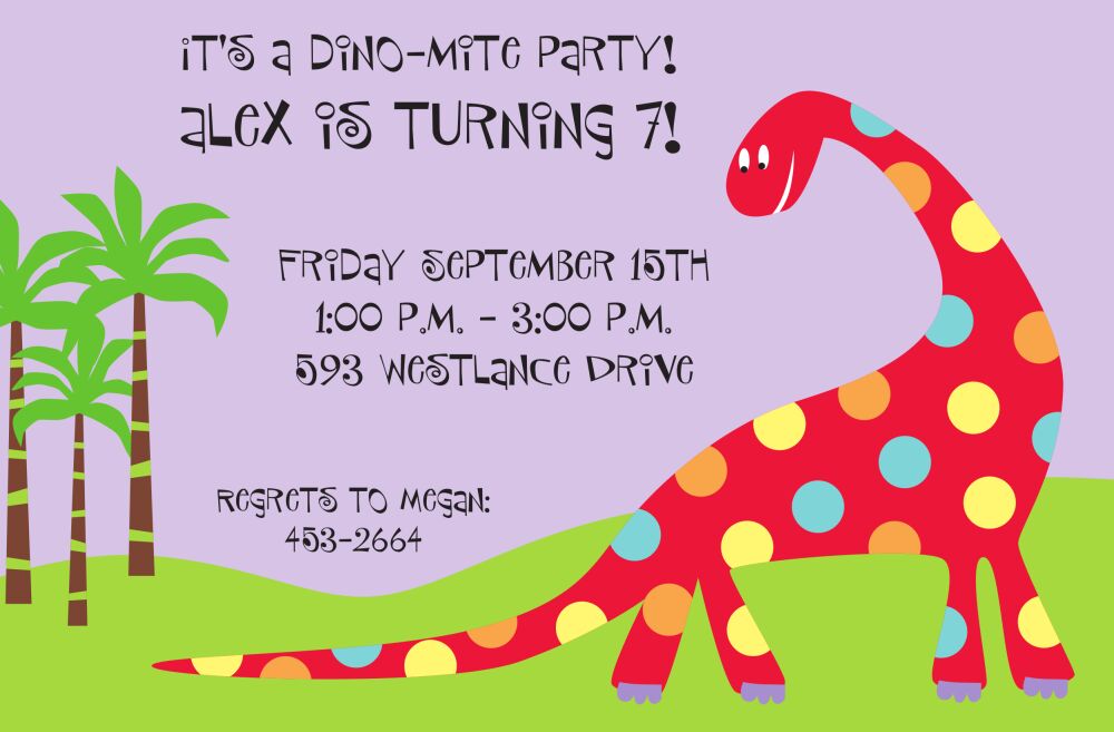 Dinosaur Invitation