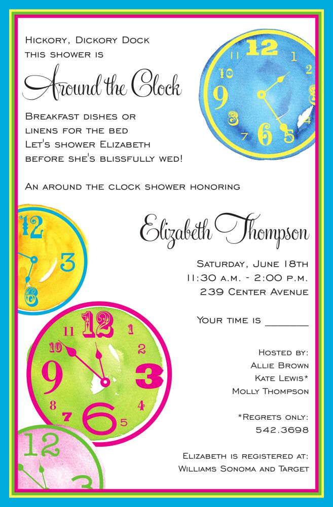 Clock Craze Invitation