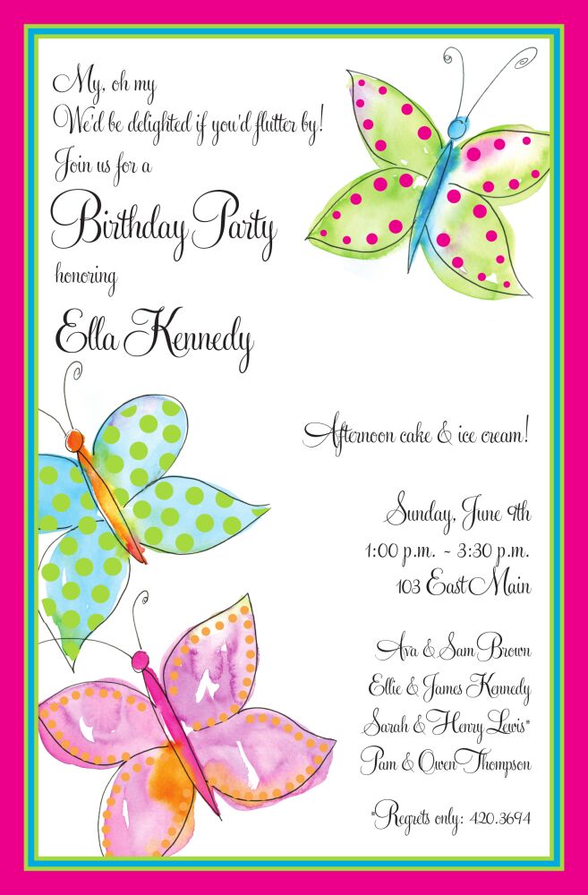 Butterfly Wash Invitation