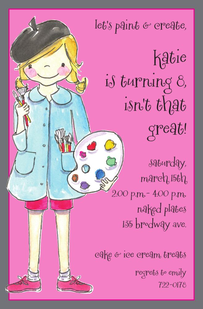 Artist Girl Invitation