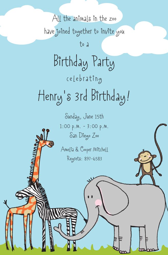 Safari Animals Invitation
