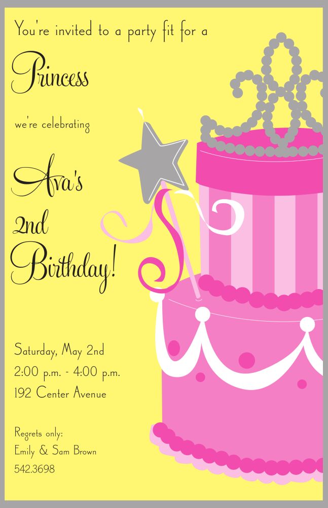 Princess Cake Invitation
