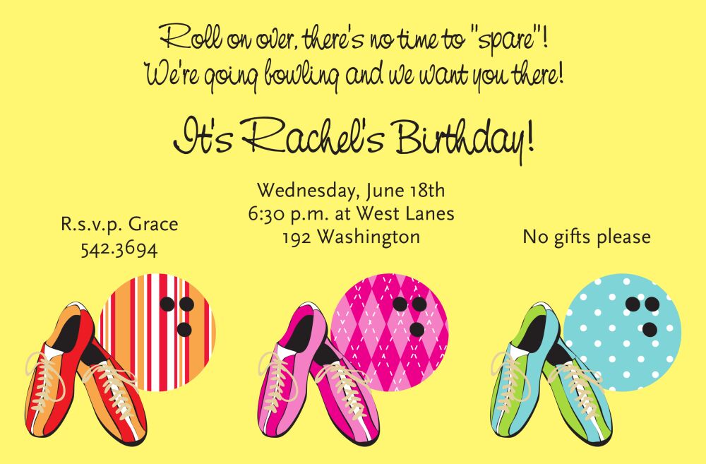 Preppy Bowling Invitation