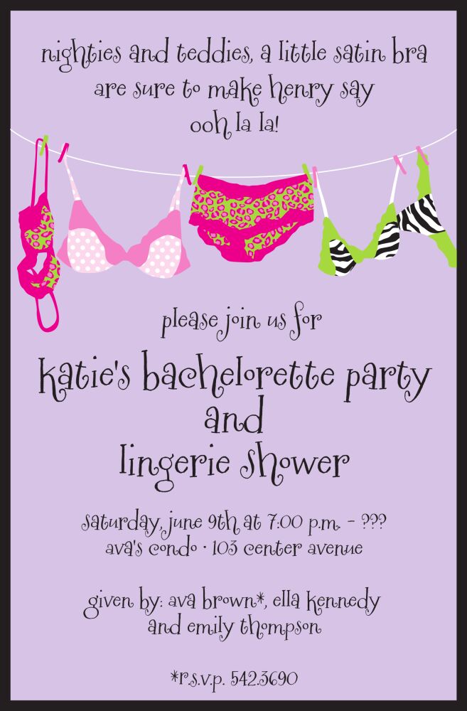 Lavender Lingerie Invitation