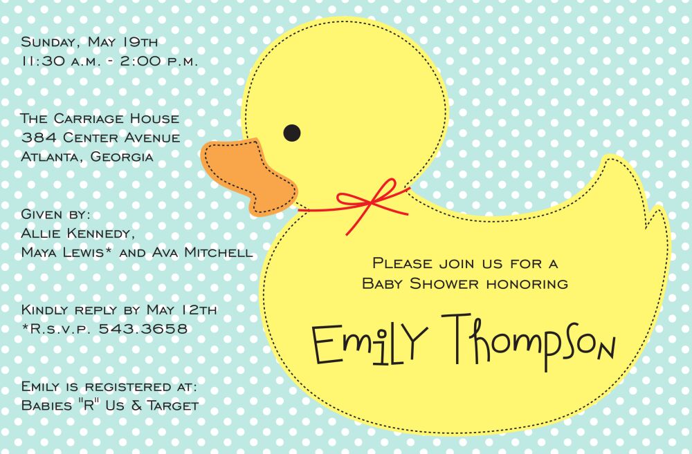 Ducky Invitation