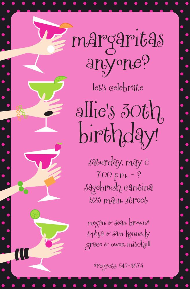 Margarita Hands Invitation