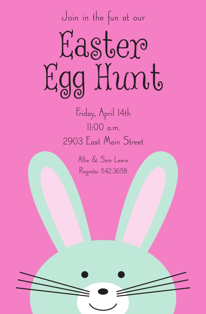 Peeking Bunny Invitation