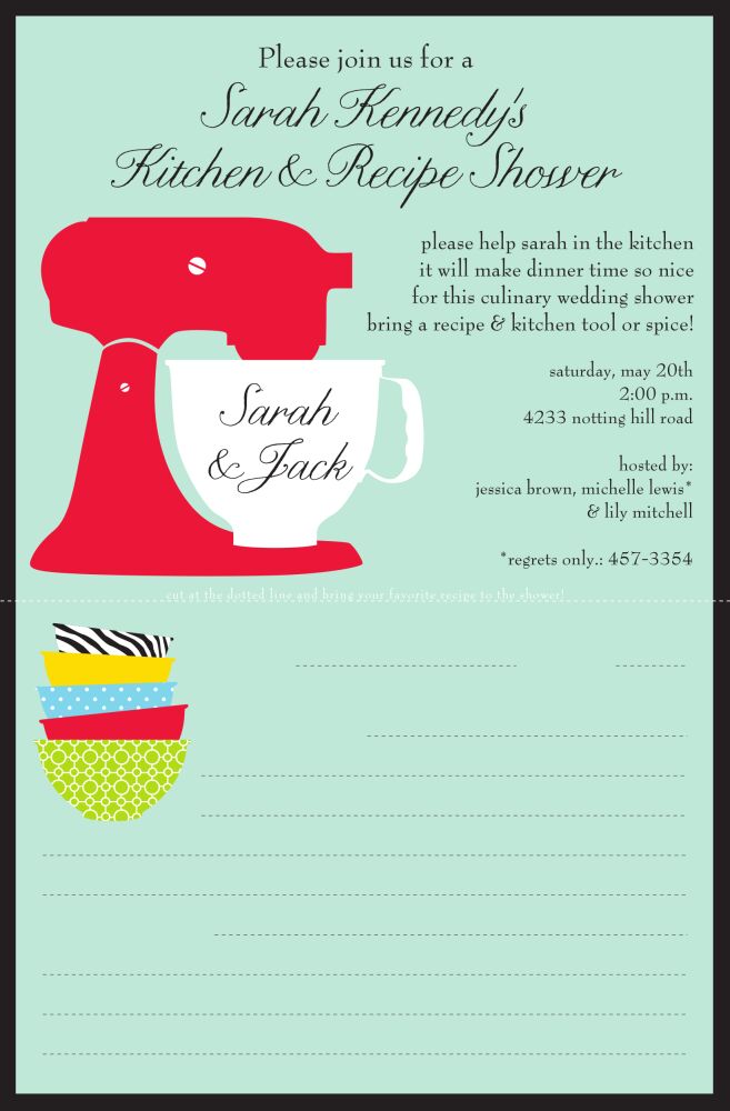 Mixer Recipe Invitation
