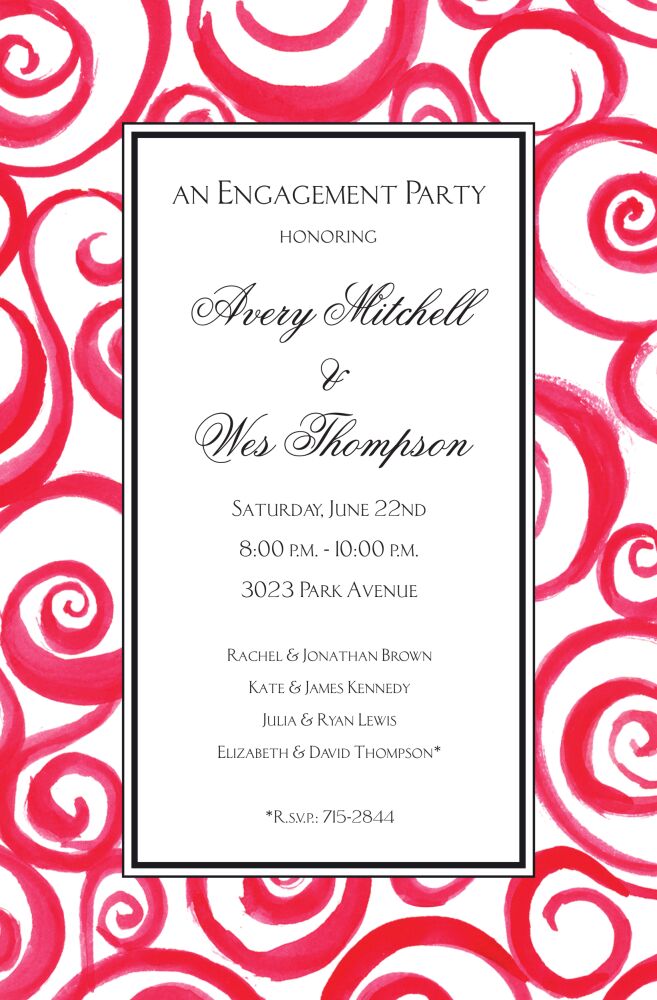 Twirl Red Invitation