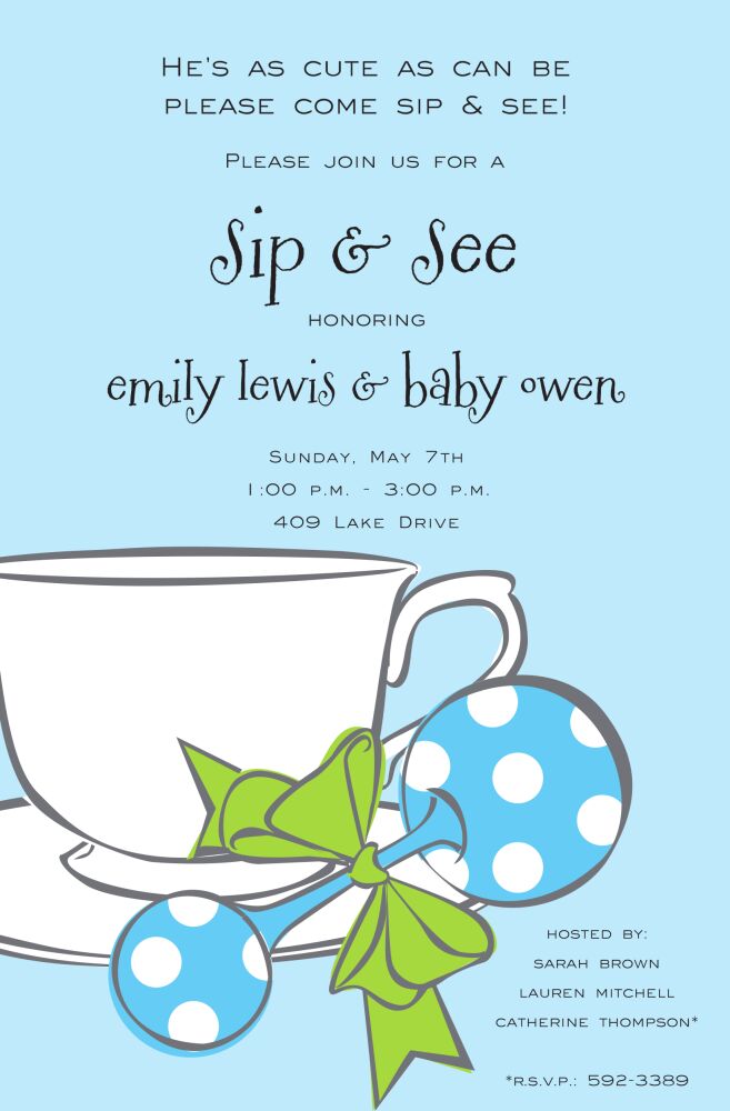 Boy Tea Invitation