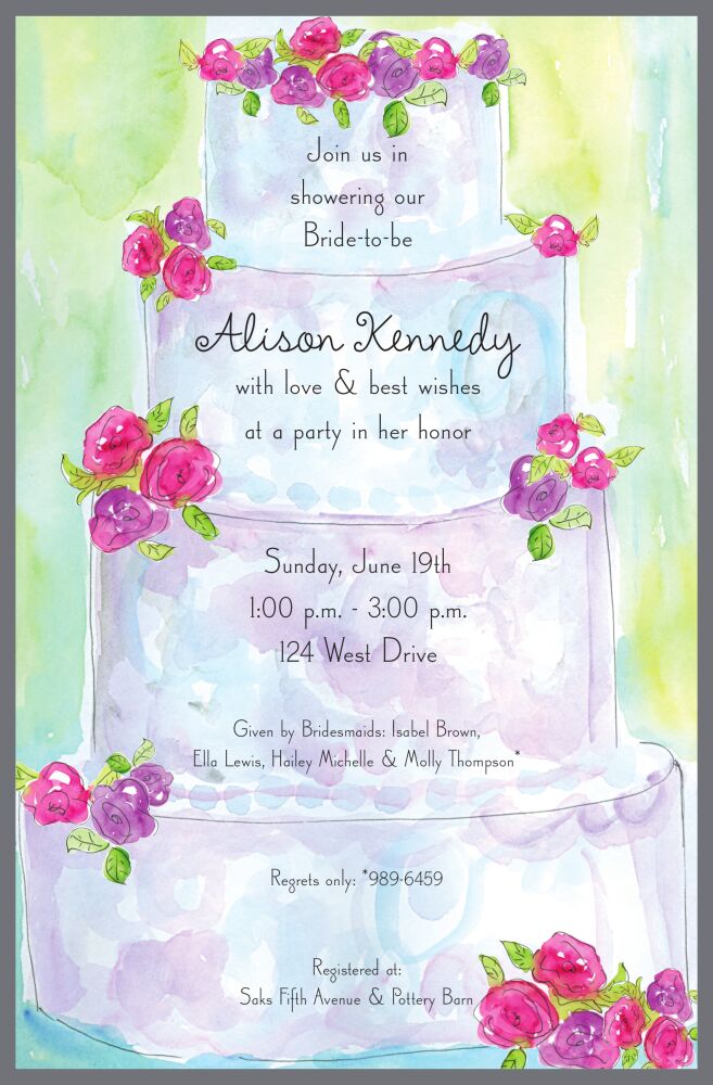 Rosy Cake Invitation
