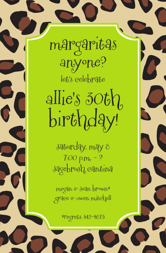 Leopard Lime Invitation