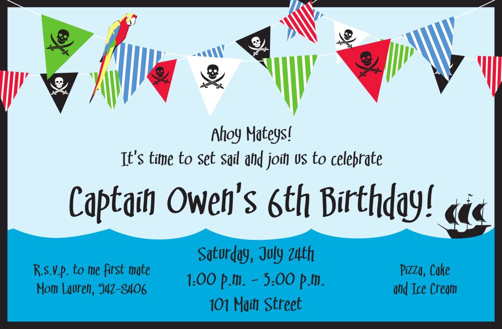 Pirate Banner Invitation