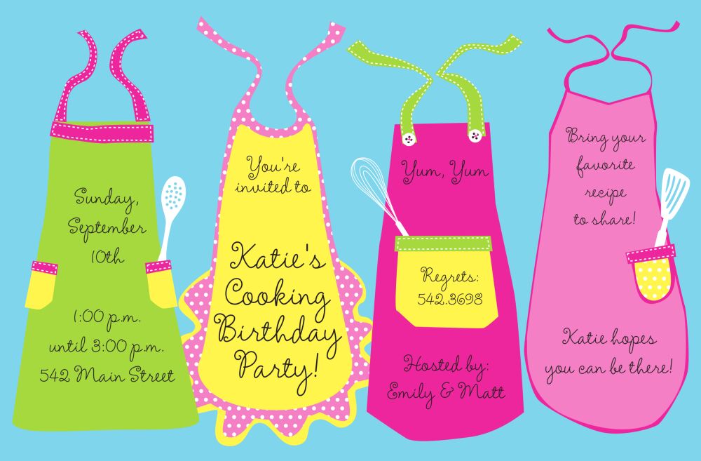 Kids Apron Invitation