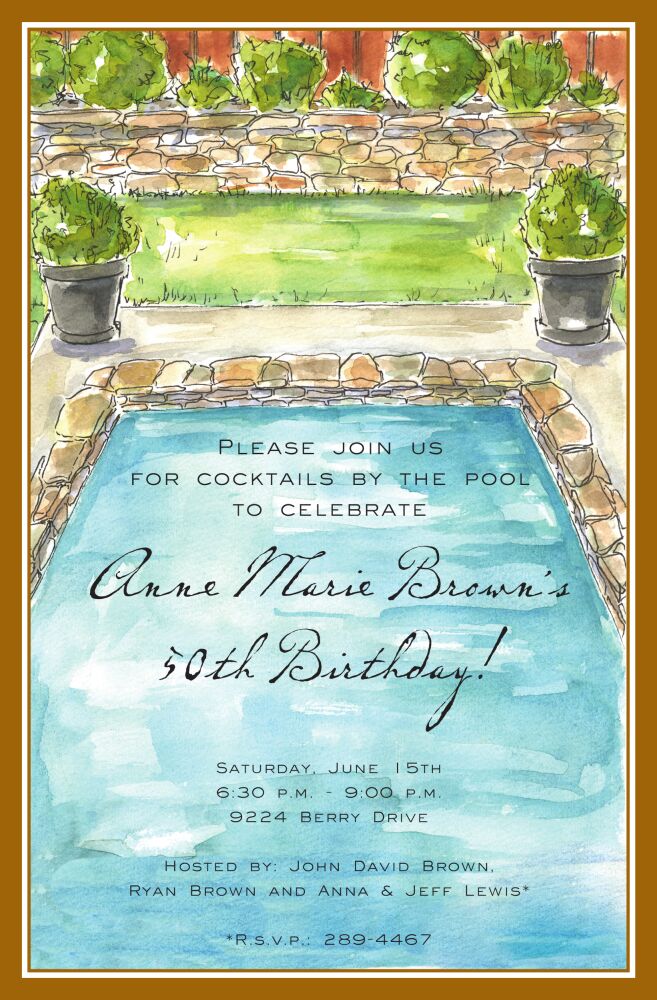 Backyard Pool Invitation