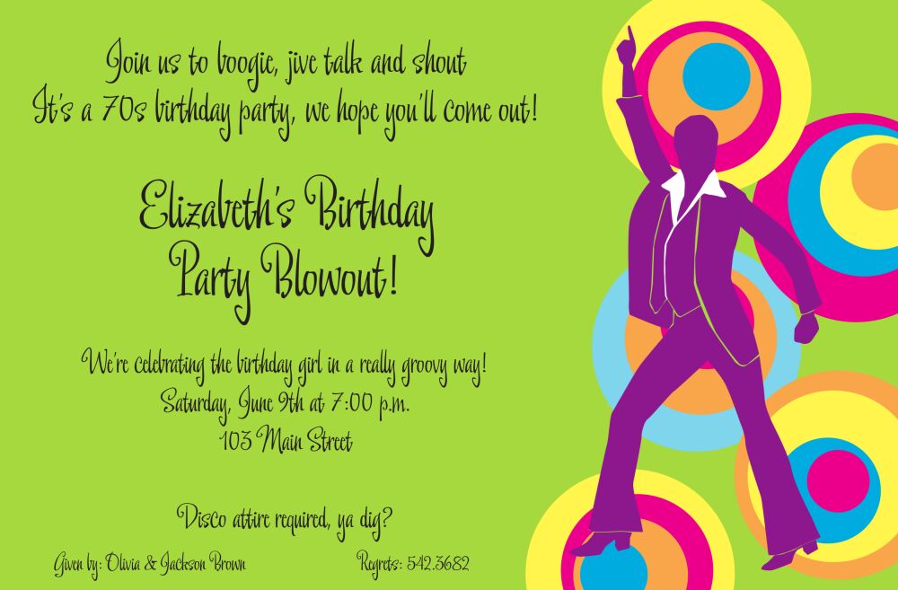 70's Fever Invitation