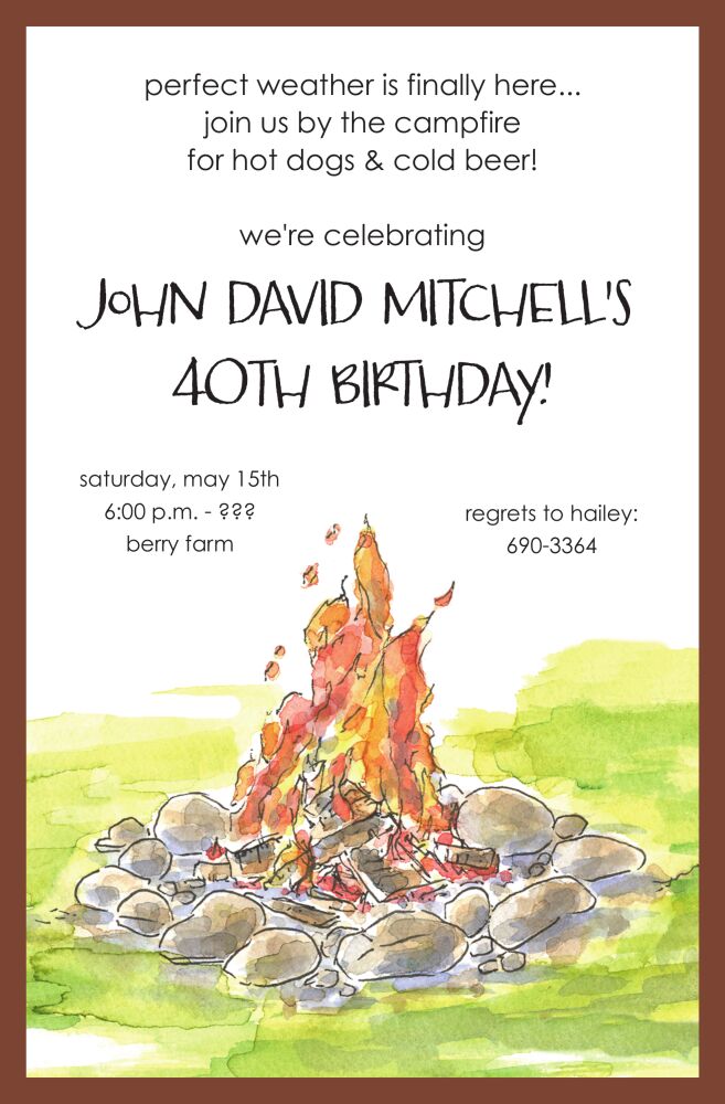 Bonfire Invitation