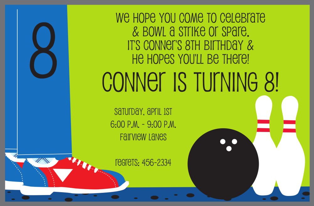 Bowling Shoes Invitation