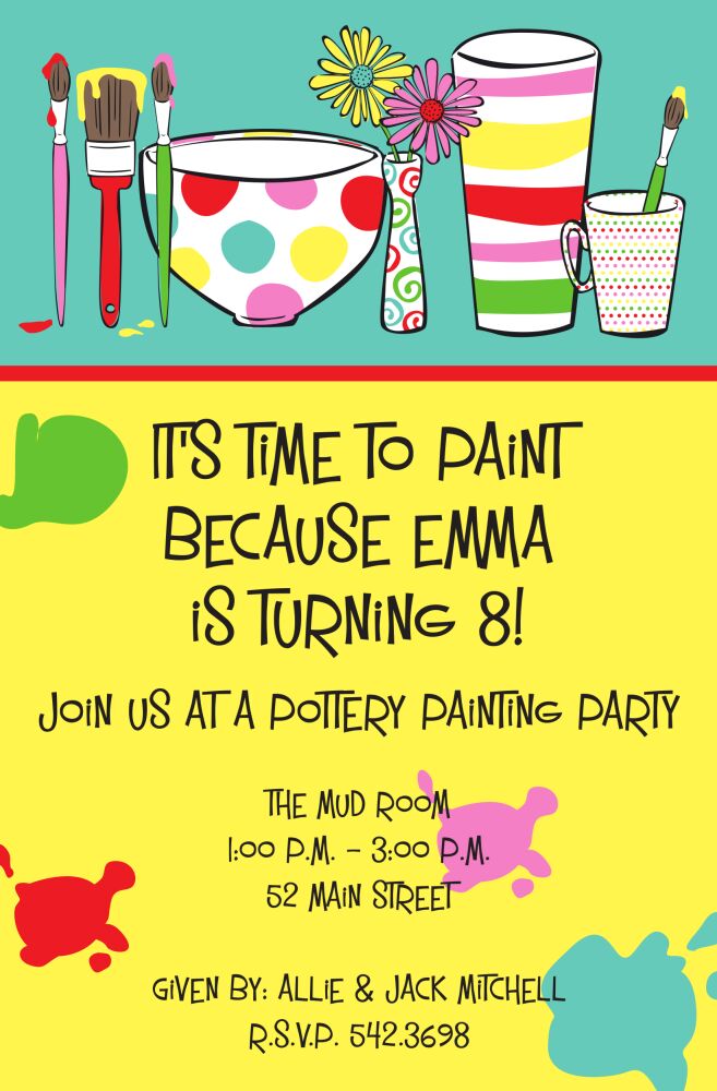 Painting Pots Invitation