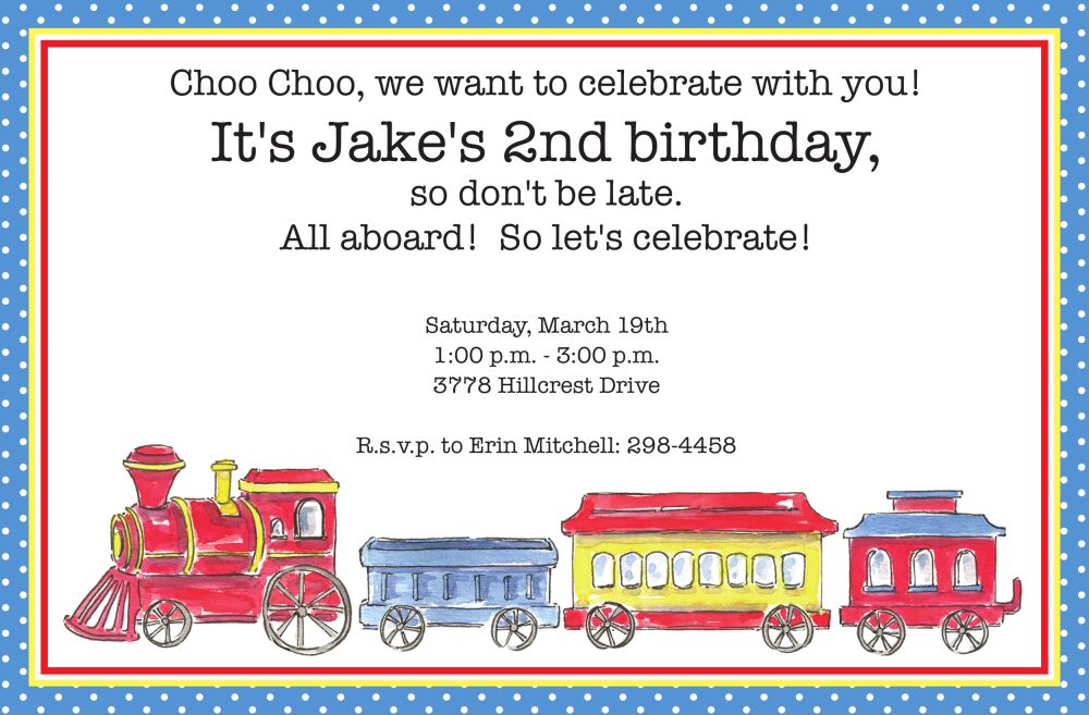 Choo Choo Invitation
