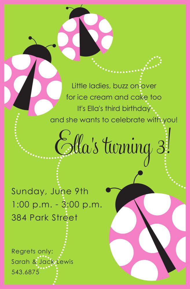 Ladybug Lawn Invitation
