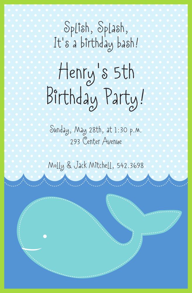 Stitched Whale Invitation