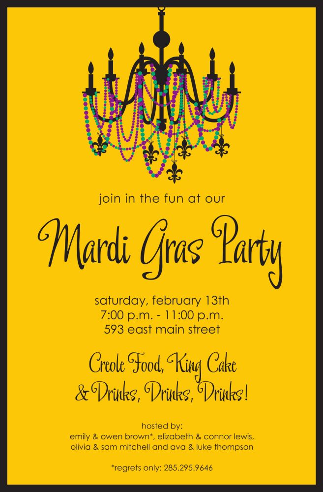 Mardi Gras Flair Invitation