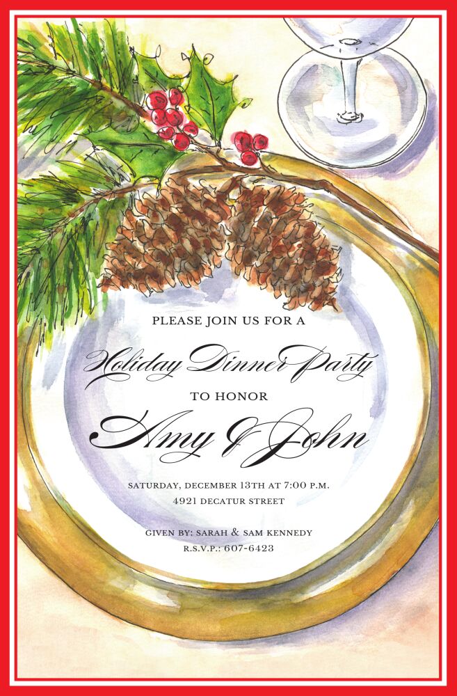 Evergreen Place Setting Invitation