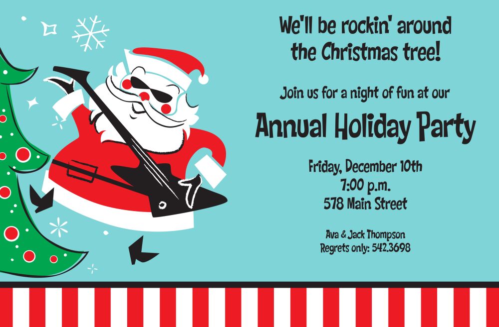 Rockin' Santa Invitation
