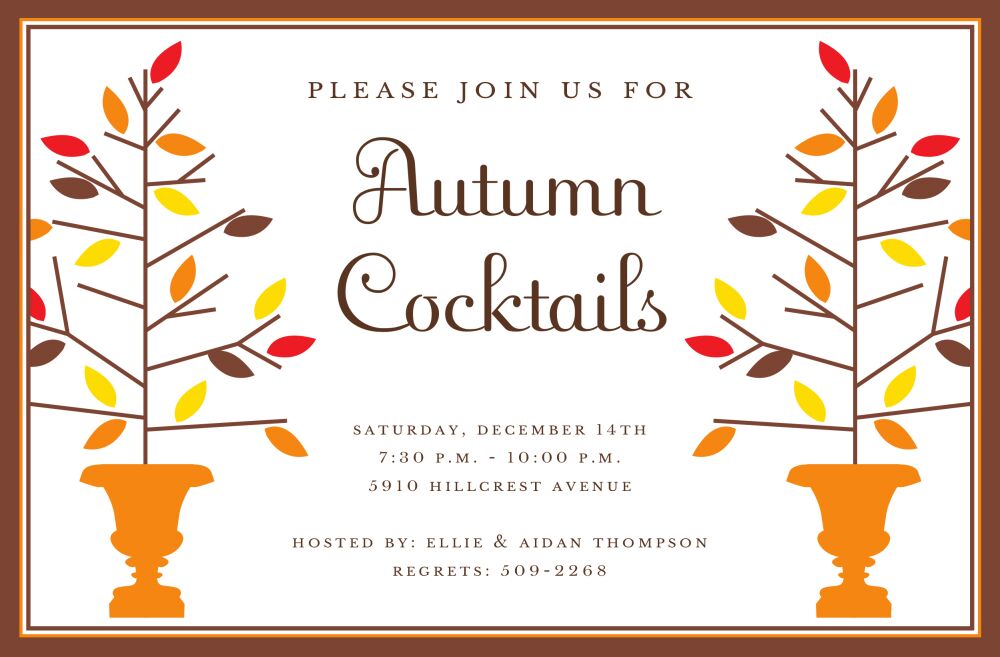 Autumn Topiaries Invitation