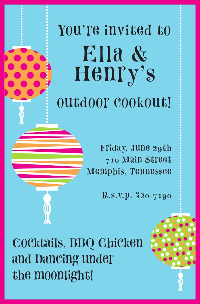 Lanterns Corners Invitation