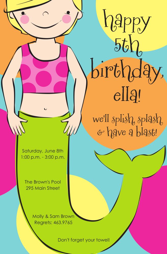 Mermaid Dot Invitation