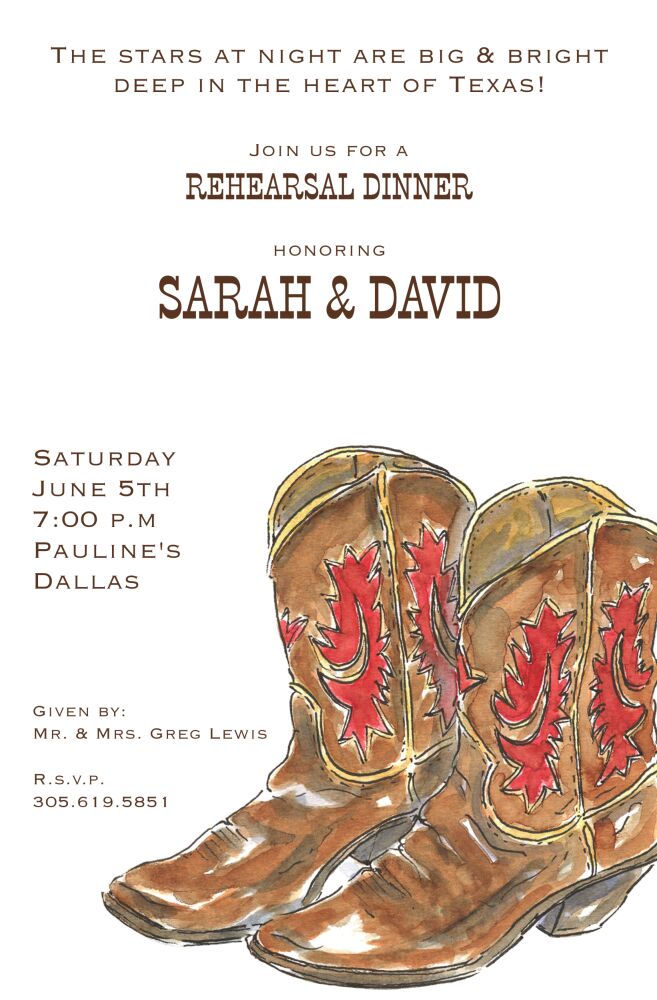 Worn Boots Invitation