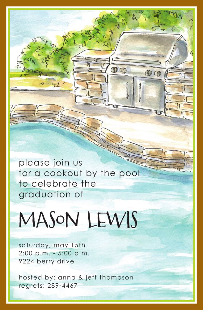 Poolside Grill Invitation