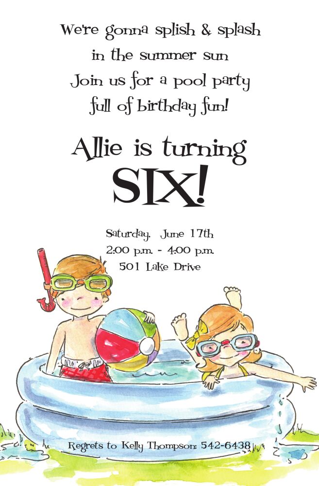 Kiddie Pool Invitation