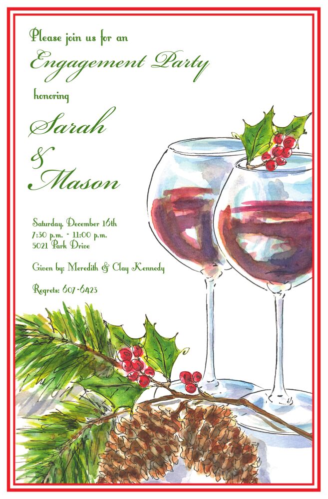 Holly Toast Invitation